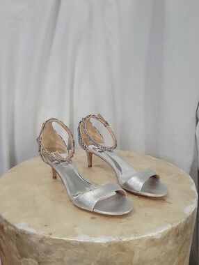  Badgley Mischka Gillian embellished ankle strap heels
